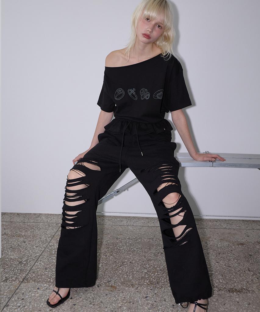 Lense Damage Sweat Pants Black