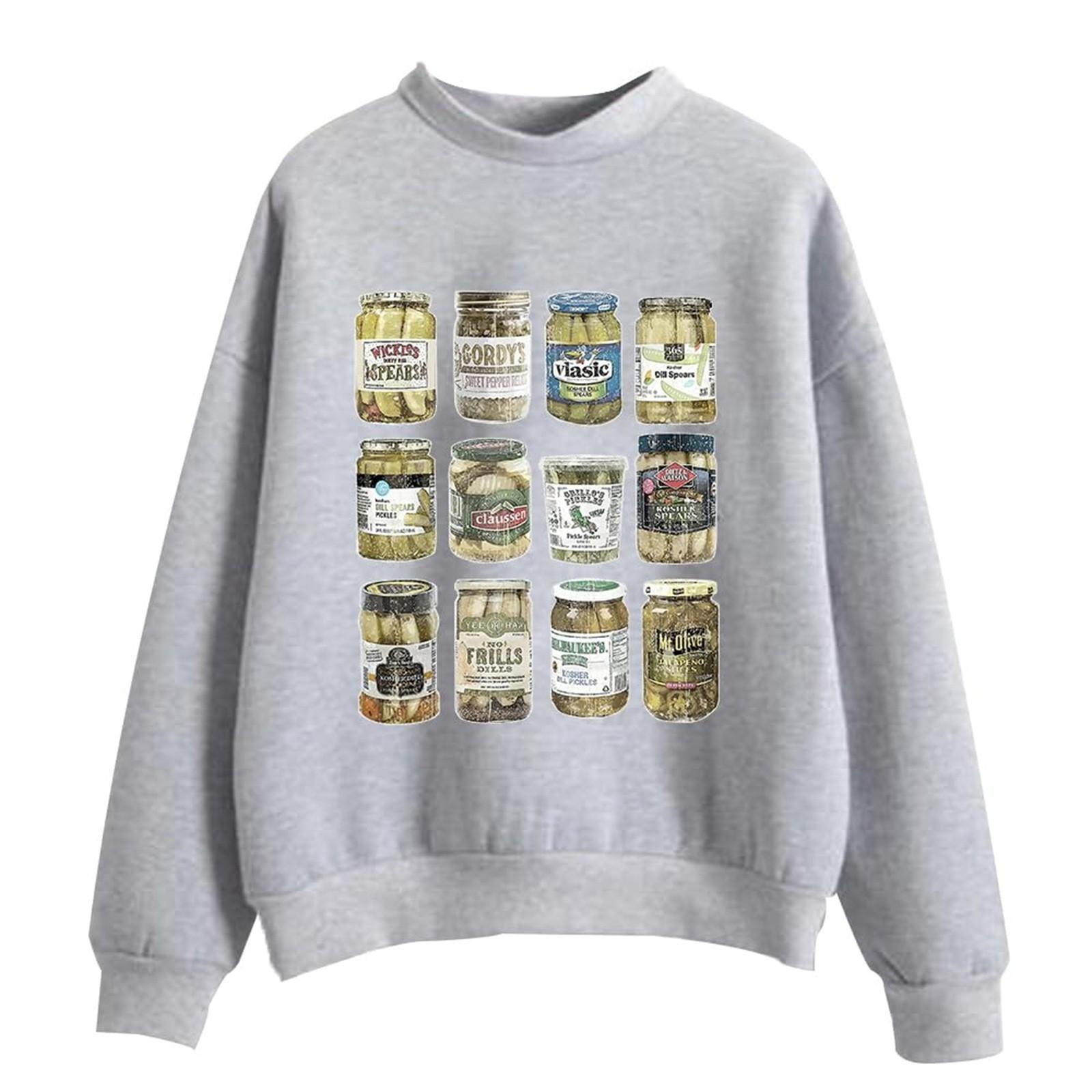 

Винтажные толстовки с круглым вырезом Canned s, толстовки с баночкой, свитшот сезона консервирования S серый