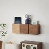 Organizador de Armazenamento de Parede de Bambu - Sem Perfuração, Suporte Multiuso para Controles Remotos de TV e Ar Condicionado com Porta