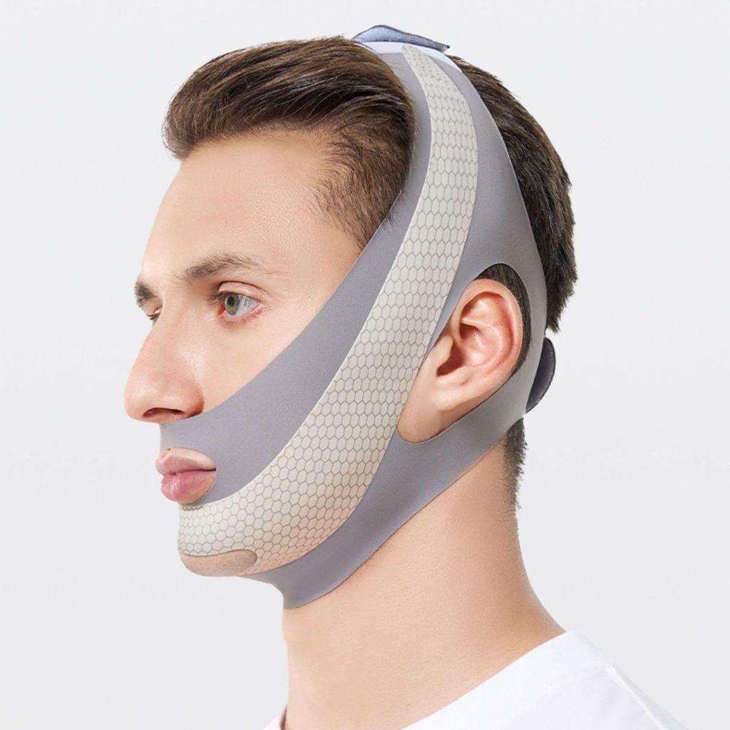 Men's V-Face Lifting Bandage: Full Face Shaping & Double Chin Reduction Sleep Mask