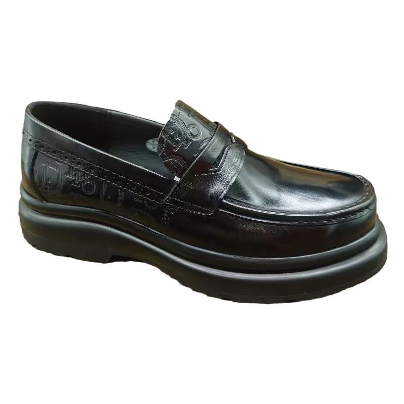 High-end first-layer cowhide loafers, men's British style leather shoes, genuine leather glossy business dress, foot-fitting Doudou shoes