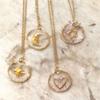 Fashionable Celestials Pendant Clavicle Chain Transparency Sun Moon Star Love Charm Necklace Accessories