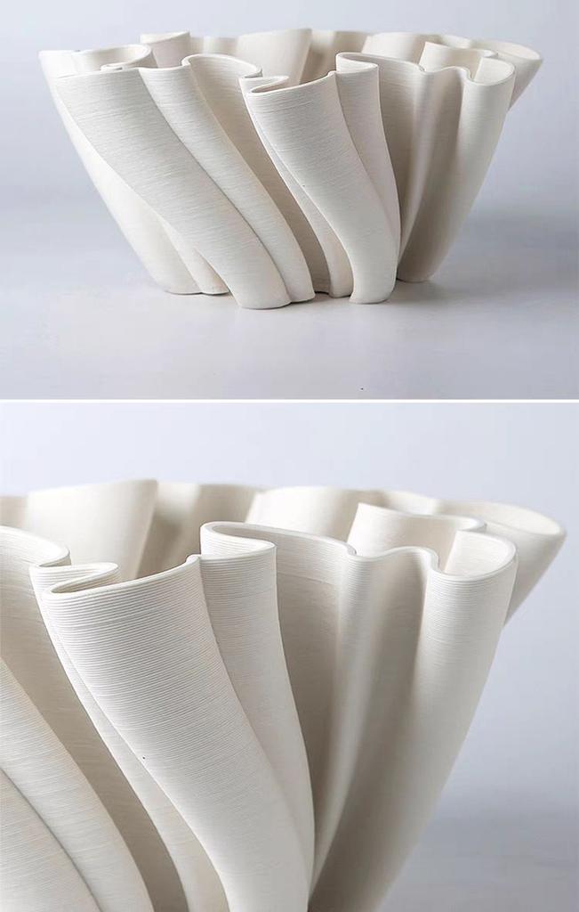 Modern Creative 3D Printing Folded Ceramic Vase Decoration Home Entrance Table Furnishing Crafts Sample Room Desktop Ornaments
