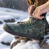 Winter Men's Snow Boots  New Style Platform  Warm Fur Ankle Boots Camo Design Plush  Outdoor Non-slip Hiking Cycling Shoes