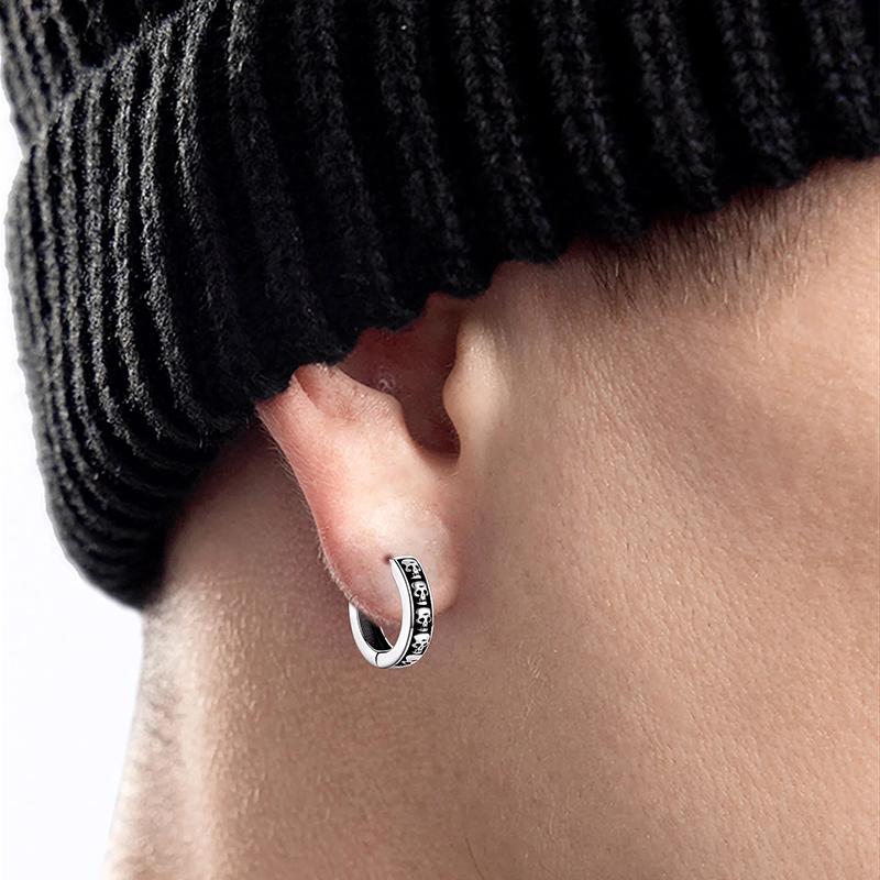 Huitan Punk Czaszka Małe Kolczyki Koła dla Mężczyzn Vintage Antyczny Kolor Hip Hop Rock Kolczyki Koła Do Noszenia na Co Dzień Męska Biżuteria