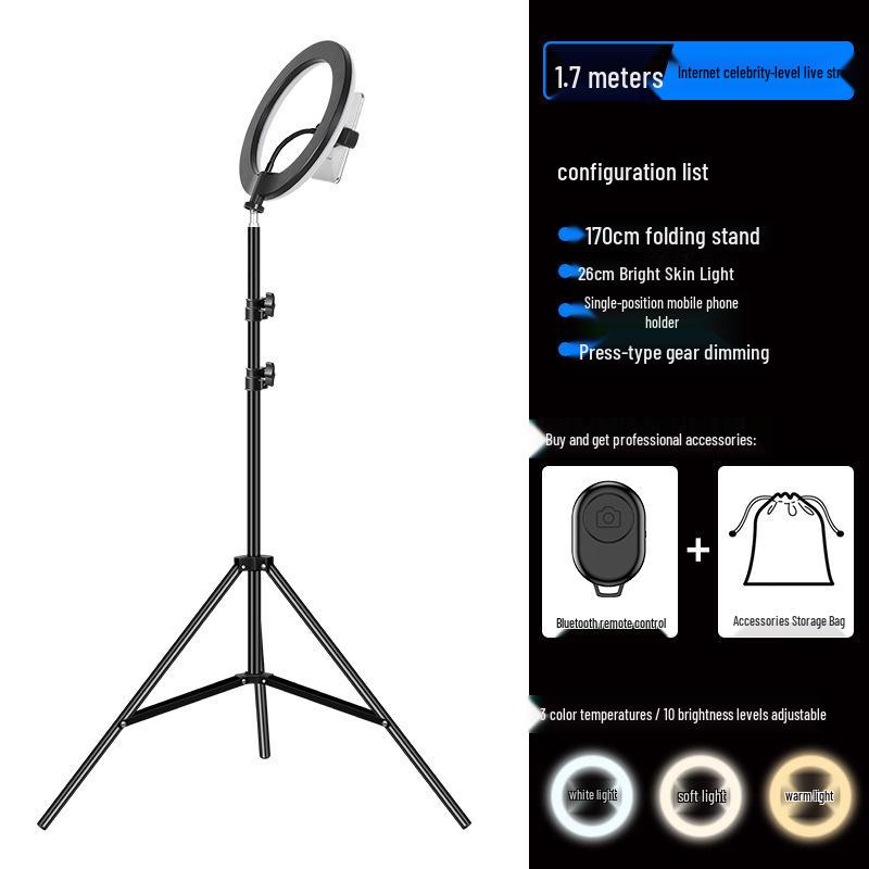 Professional Multi-Camera Bluetooth Tripod with LED Fill Light for Mobile Live Broadcasting