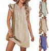 Women's Casual V-Neck Ruffled Short-Sleeve Dress