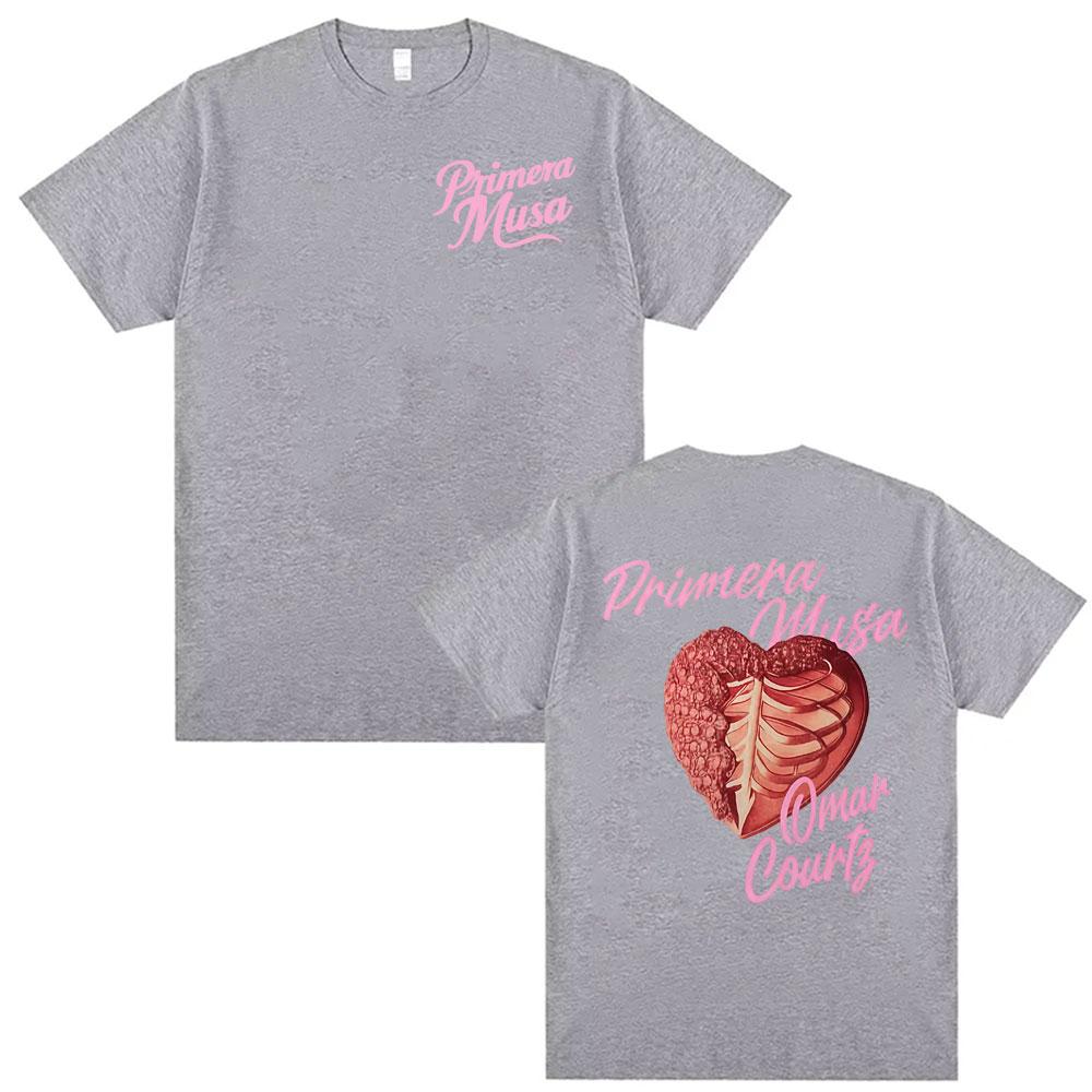 Rapper Omar Courtz Primera Musa 2025 Graphic T-shirts Men's Clothing Vintage Hip Hop Summer Oversized Cotton T-shirt Streetwear