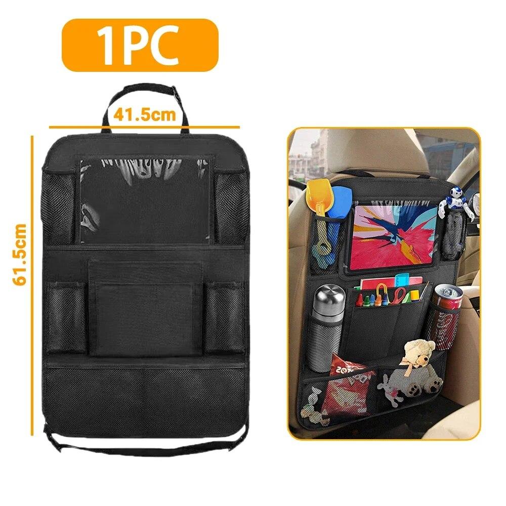 Car Seat Organizer Multifunctional Oxford Fabric Back Multi Pocket Storage Bag with Tablet Holder Protector for Kids Car Seat