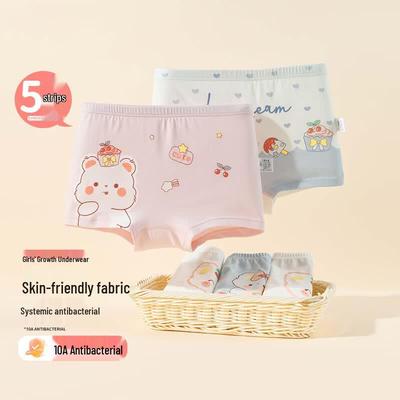 Beibeiyi Girls' 5-Pack Antibacterial Boxer Briefs