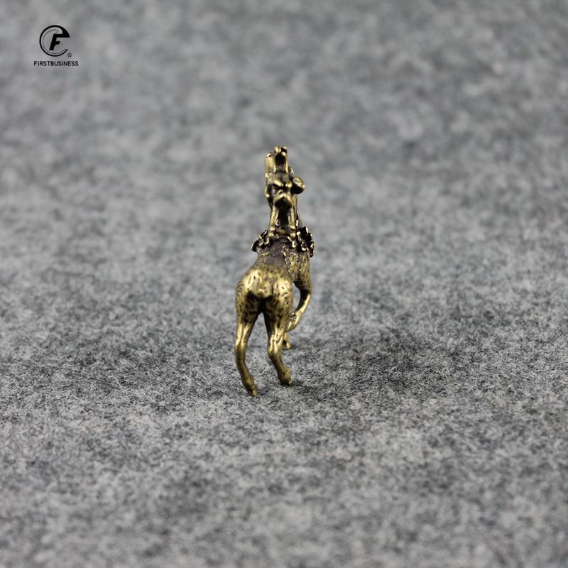 Vintage Copper Deer Ornaments 1 Pair Solid Brass Sika Deer Figurines Lucky Feng Shui Crafts Sculpture Home Office Desk Deoration