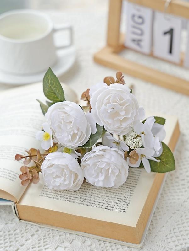 Artificial Flowers Silk Peony Home Room Table Wedding Wreath Bridal Bouquet Decora Valentine's Outdoor Garden Yard DIY Gifts Box