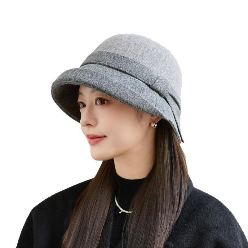 Autumn and winter new woolen millinery trendy fashion warm top hat niche bucket hat