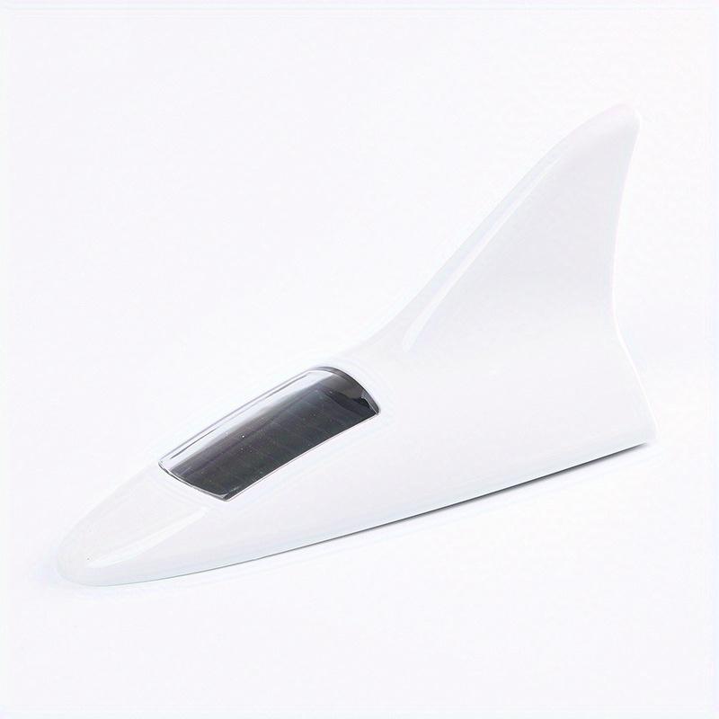 Universal Car Shark Fin Antenna with Solar Energy Led Warning Light Auto Radio Signal Aerial Roof Anticollision Safety Lights