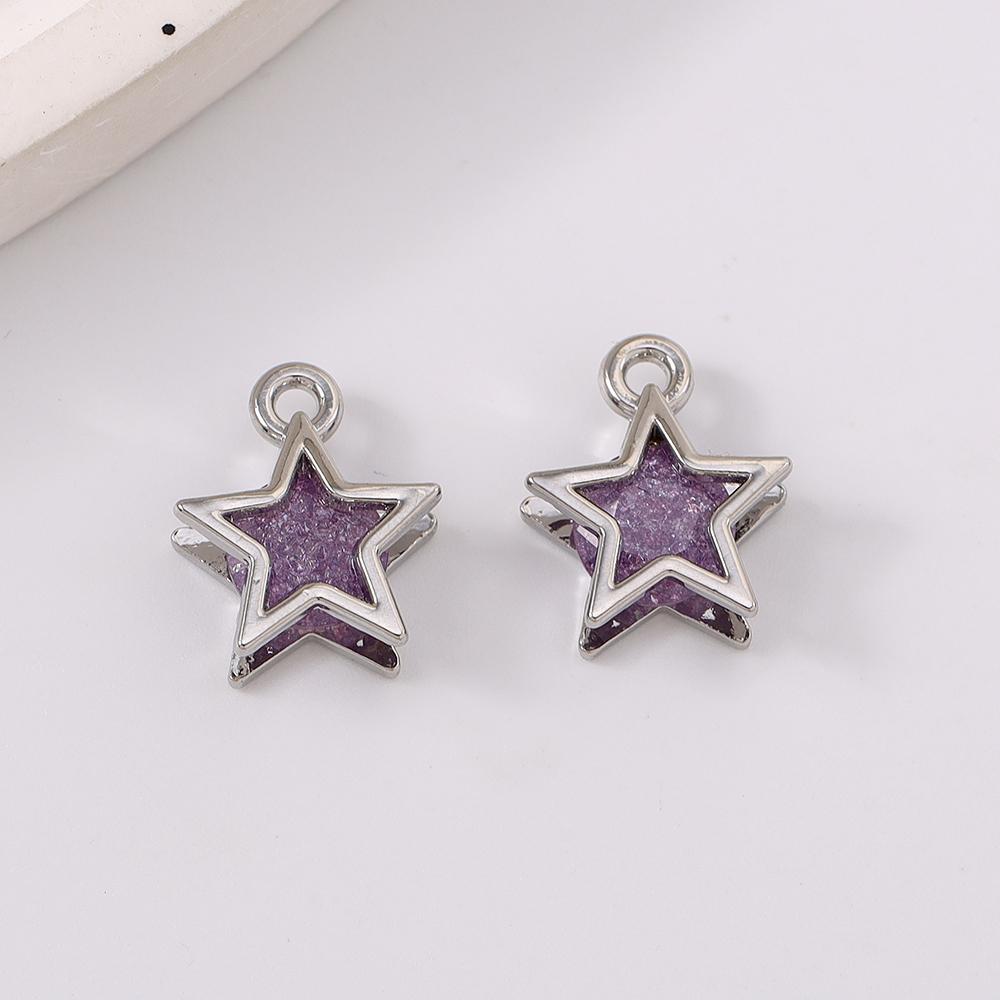 5pcs Cute Crystal Star Pendant Charms for Jewelry Making Earrings Bracelet Necklace DIY Handmade Accessories