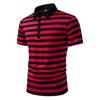 Summer Men's Classic Striped Polo Shirts Short Sleeve Breathable Casual T-Shirt Contrast Color Lapel Collar Streetwear Basic Top