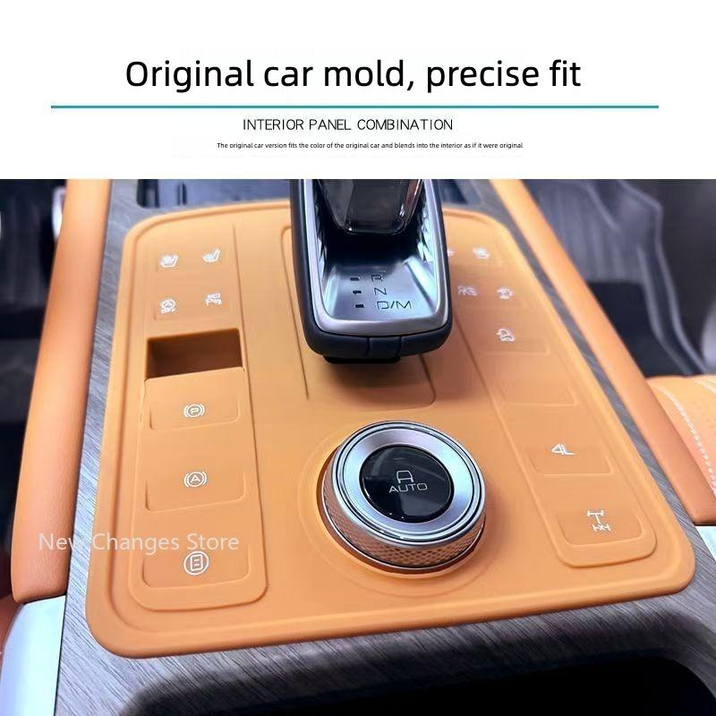 Car Center Control Dustproof Silicone Pad Fit for GWM Tank 500 Hi4-T Auto Center Control Gear Dust Cover Interior Upgrade Parts