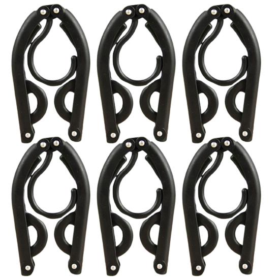 

6 шт. складная вешалка для одежды, компактная вешалка для одежды из полипропилена с гладкой поверхностью для домашнего использования чёрный