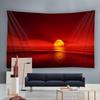 Tapisserie Scène Lever Coucher de Soleil Ciel Étoilé et Mer Décor Murale de Fond pour Canapé de Salon Art Mural pour Maison Dortoir