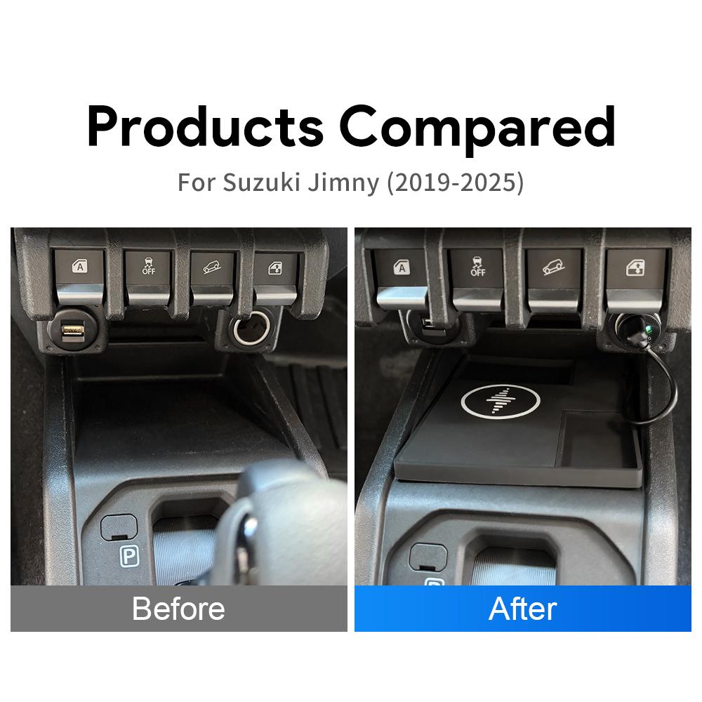 For Suzuki Jimny 2019-2025 Special Silicone Wireless Charger Center Console Fast Phone Charging Pad Car Interior Car Accessories