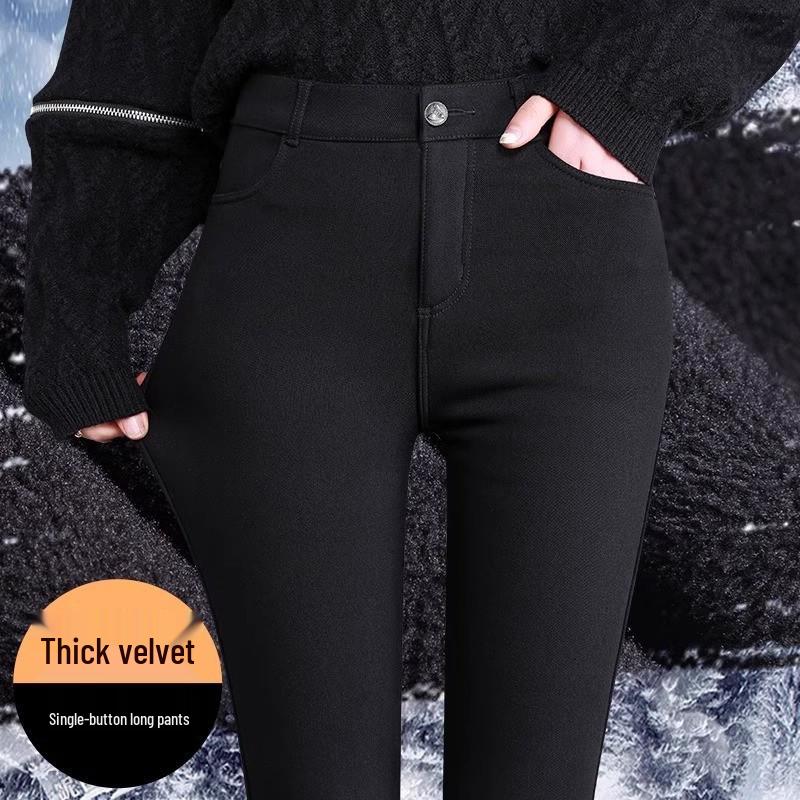 Women's Plus Size Thick Velvet High Waist Leggings
