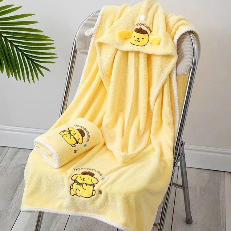 Cute Pompompurin Bath Set: Soft, Quick-Drying, Absorbent Towels with a Delicate Touch
