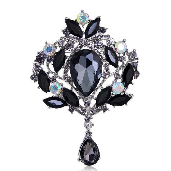 Brooch Gorgeous Luxury Flower Pattern Flower Shape Shawl Clip for Party