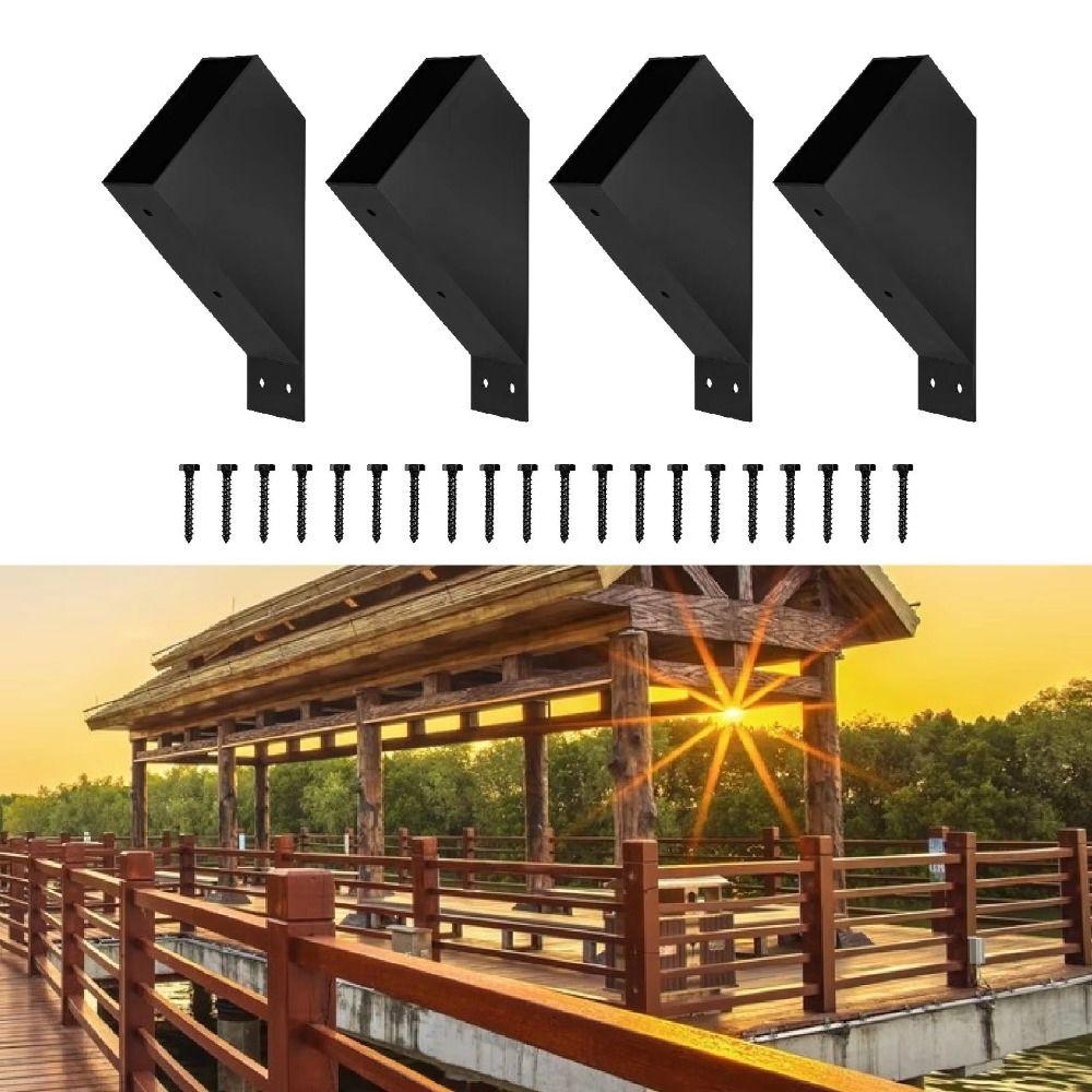 2pcs Powder Coated Steel Pergola Brackets 45 Degree Angle Pergola Support Frame  Outdoor Pergola