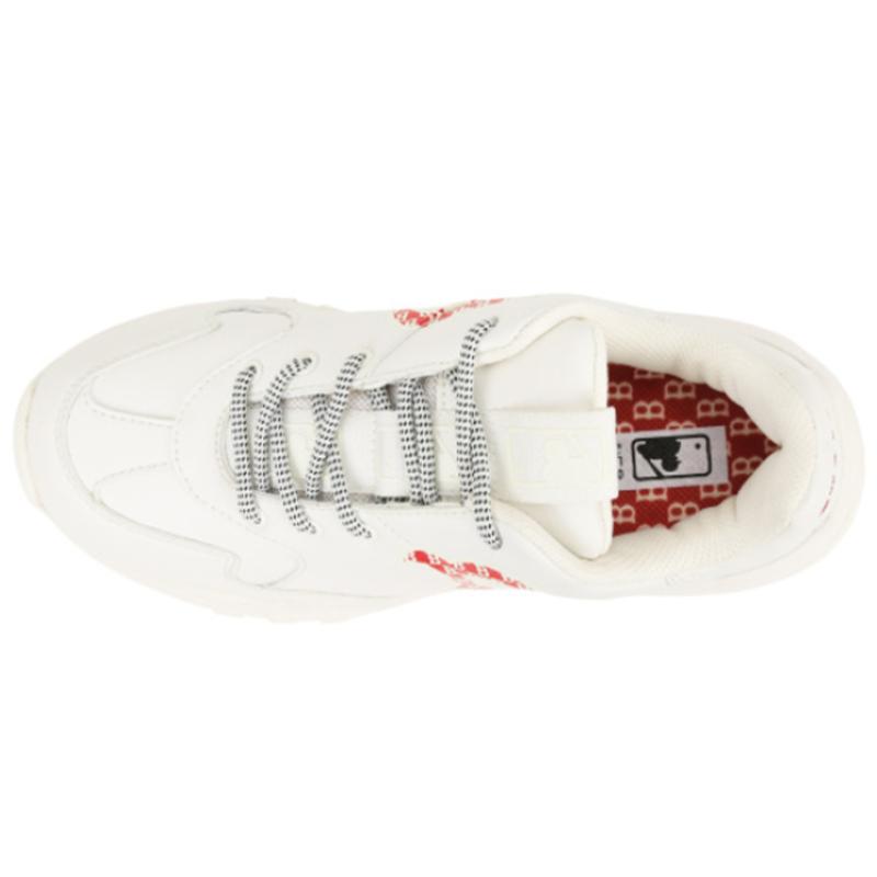 MLB Big Ball Chunky Anti-Slip And Wear-Resistant Lightweight Low-Top Chunky Sneakers Unisex White Red Sneakers 32SHCN011-43I