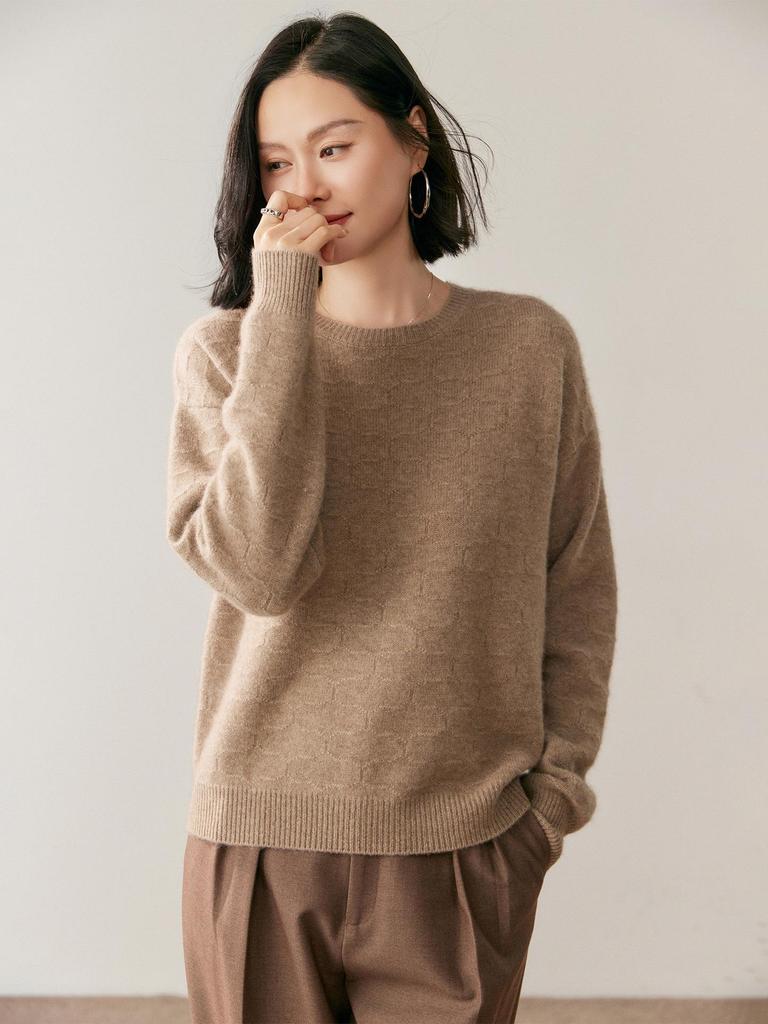 Ladies' Cashmere Sweater - 2025 Autumn/Winter Round Neck Loose Fit Pullover