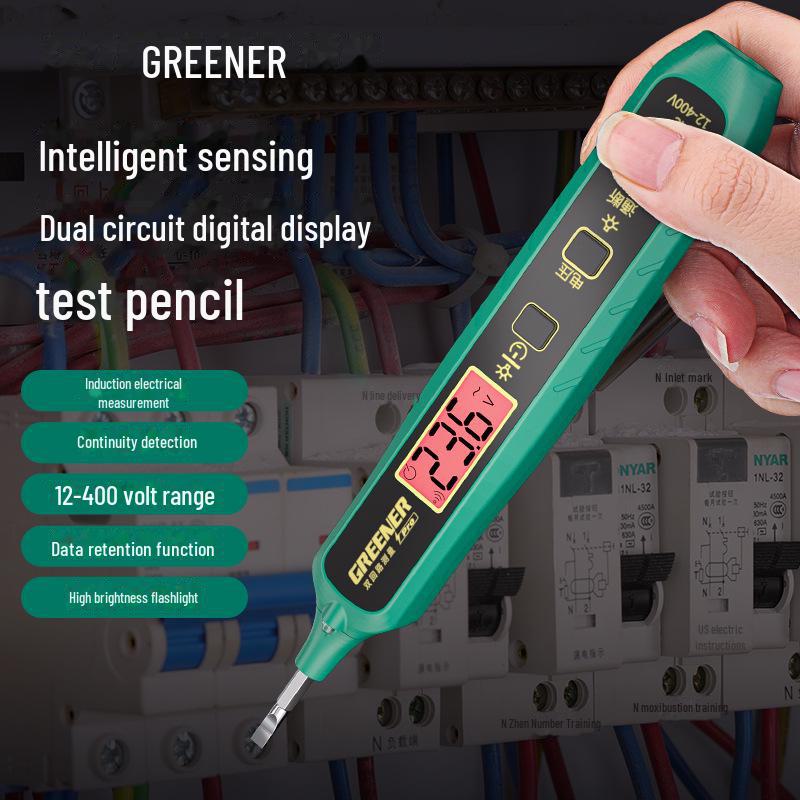 

Green Forest Intelligent Electrician Test Pen: Multi-function Induction & Leakage Detector 400V large range