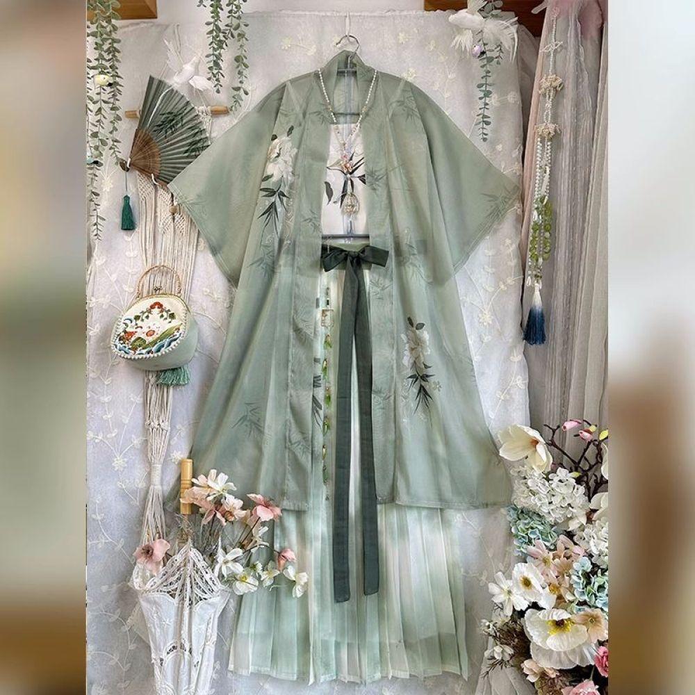 Chinese Song Dynasty Style Hanfu Women's Suit Waist-length Pleated Skirt Daily Suit