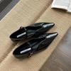 Bailamos 2025 Ladies Women Flat Shoes Fashion Brand Buckle Women Elegant Laofer Shoes Flat Heel Slip On Dress Ballerinas Shoes