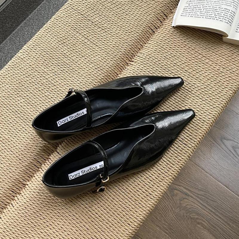 Bailamos 2025 Ladies Women Flat Shoes Fashion Brand Buckle Women Elegant Laofer Shoes Flat Heel Slip On Dress Ballerinas Shoes