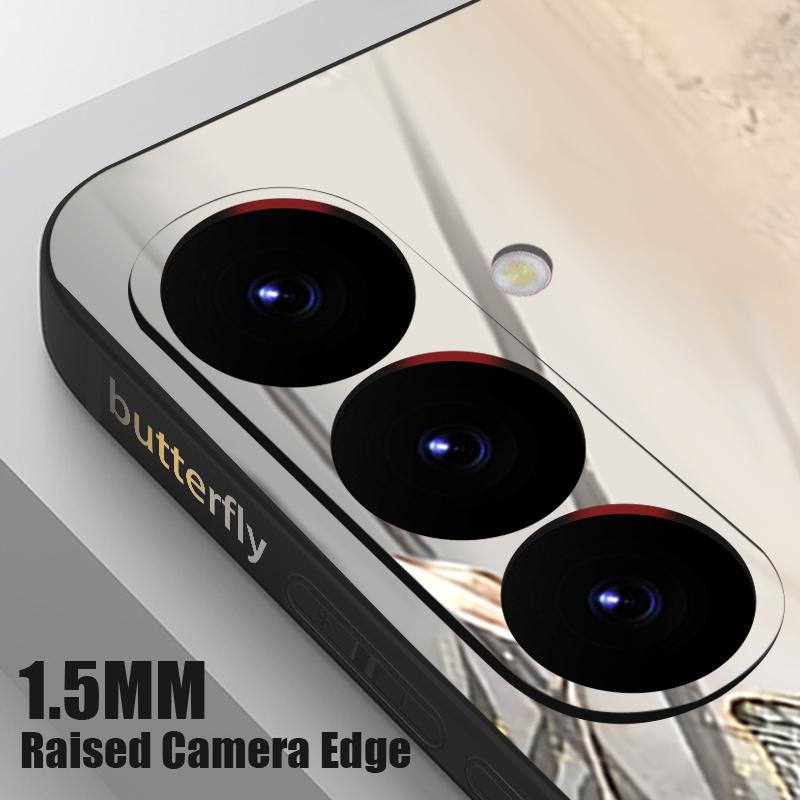 Lanyard Case For Samsung Galaxy S25 Ultra S24 S23 S22 Plus S21 FE A15 A16 A35 A36 A54 A55 A56 5G Bamboo Butterfly Printed Case Capa Coque