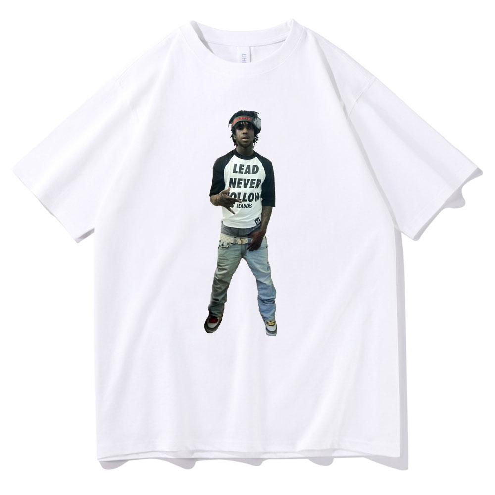 Rapper Chief Keef Lead Never Follow Leaders Funny Meme Print Tshirt Men Women Hip Hop Oversized Tees Male 100 Cotton Tshirt