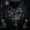 Gothic Y2K Spicy Girl Dark Cross Thorn Necklace - Harajuku Hip Hop Retro Streetwear Sweater Chain