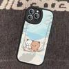 Cute Cartoon Bubu Dudu Phone Case for iPhone 16 15 14 13 Pro Max 11 12 Plus Leather Silicone Cover