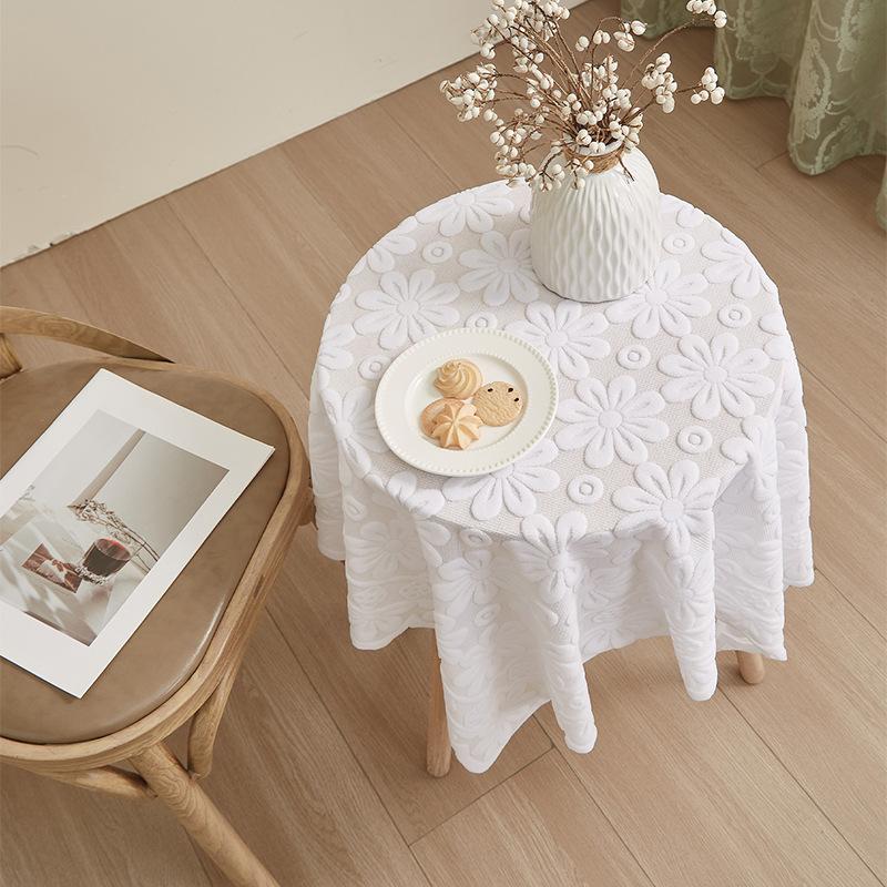 Față de masă floarea-soarelui Dantelă albă Tricotată Masă rotundă Masă dreptunghiulară Măsuță de cafea Masă de sufragerie Birou Dulap TV Pânză de acoperire