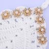 10PCS 16mm Rhinestone Snowflake Buttons DIY Craft Flatback Plating Pearl Buckle Clothing Decoration Hairpin Accessories