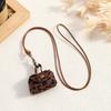 Retro Styles Hanging Neck Bag Pendant Necklace with Leather Materials for Earphones and Coin Portable and Sturdy