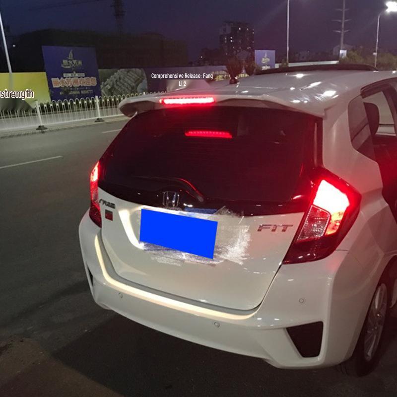 For Honda Fit 2014-2020 Rear Spoiler No-Drill RS Roof Spoiler with Light GK5