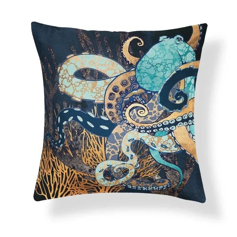 Retro Ethnic Style Art Pattern Light Luxury Gold Bedroom Living Room Sofa Seat Decorative Cushion Cover Geometric Pillowcase