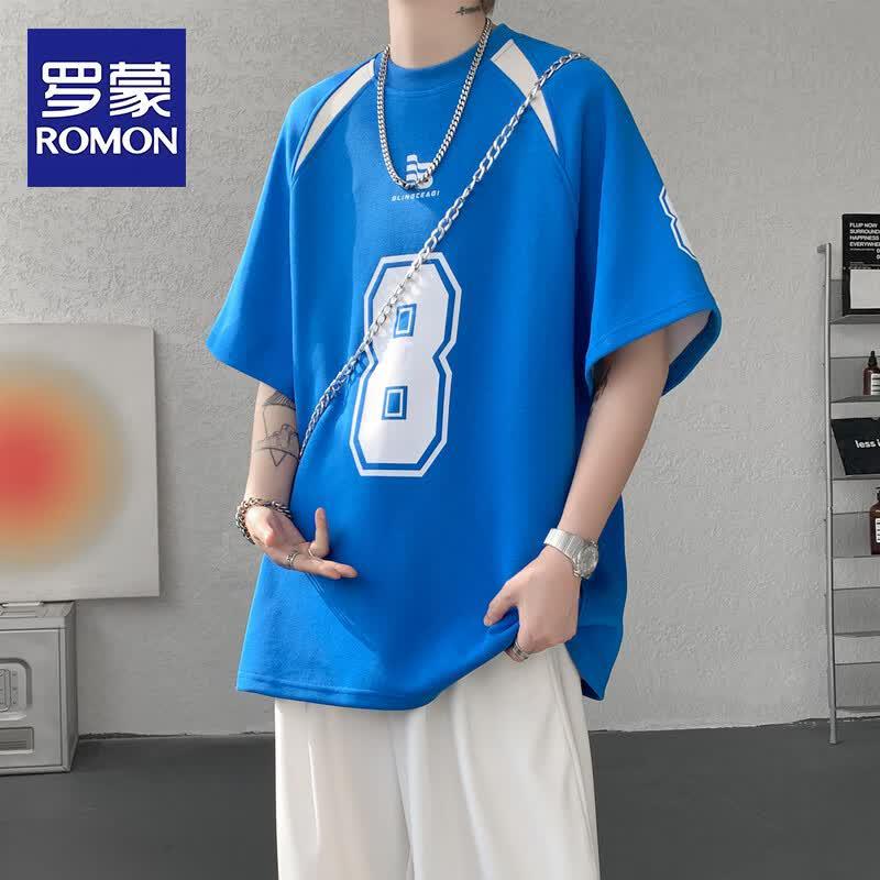 ROMON Men s Football Style Loose Fit T-Shirt XL