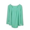 Women's Tops Fashion Clothing Spring and Autumn T-shirt Pleated Square Neck Long Sleeve Solid Color Pullover Casual Shirts Female