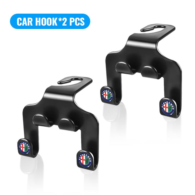 Car Seat Back Hooks Phone Holder Auto Portable Fastener Double Hooks For Alfa Romeo 147 159 Giulietta Giulia Mito Spider Alpha Nheadrest