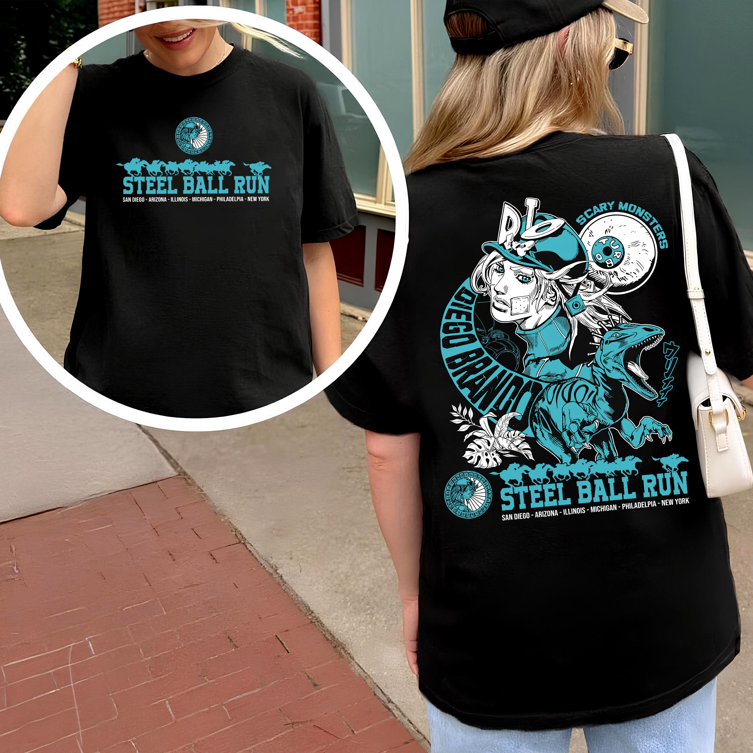 

Диего Брандо 2026 JoJo Steel Ball Run Аниме Графический Унисекс Футболка Унисекс Круглый вырез Хлопок Короткий рукав Y2k Оверсайз Популярная футболка M