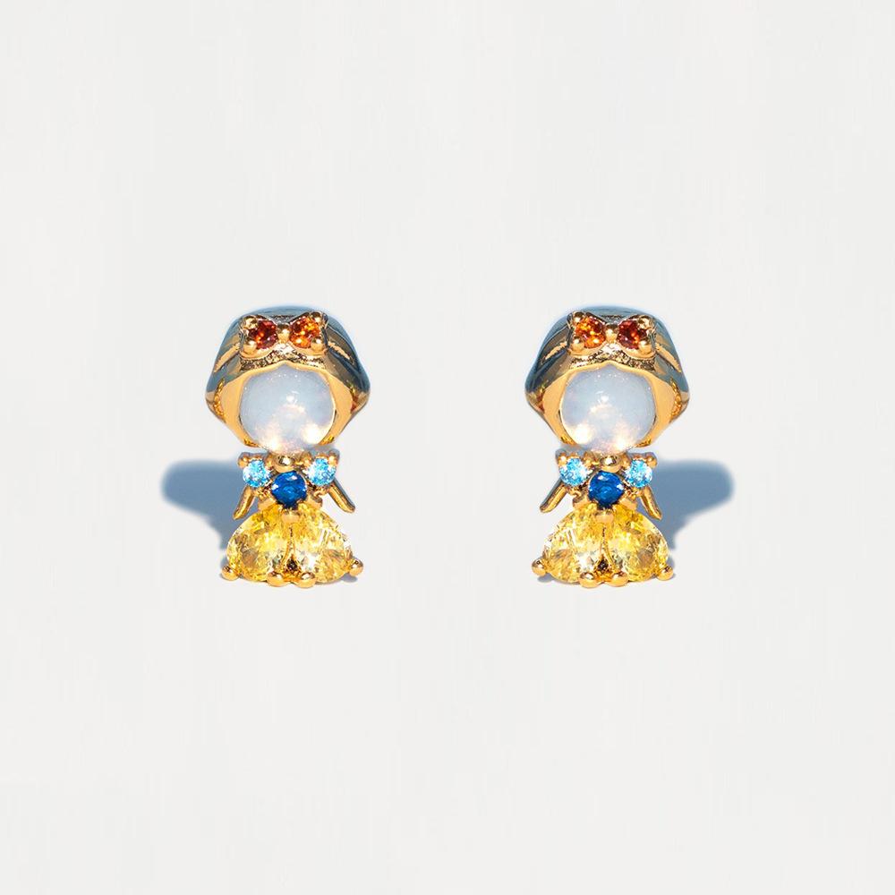 1Pair Sweet Trendy Zircon Stud Earrings For Women Girls Fovely Earrings Fashion Jewelry Gift
