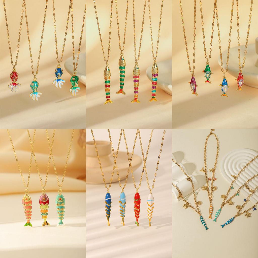 Boho rybí náhrdelník: Prázdninový styl, Lehký luxus klíční kosti, Doprava zdarma