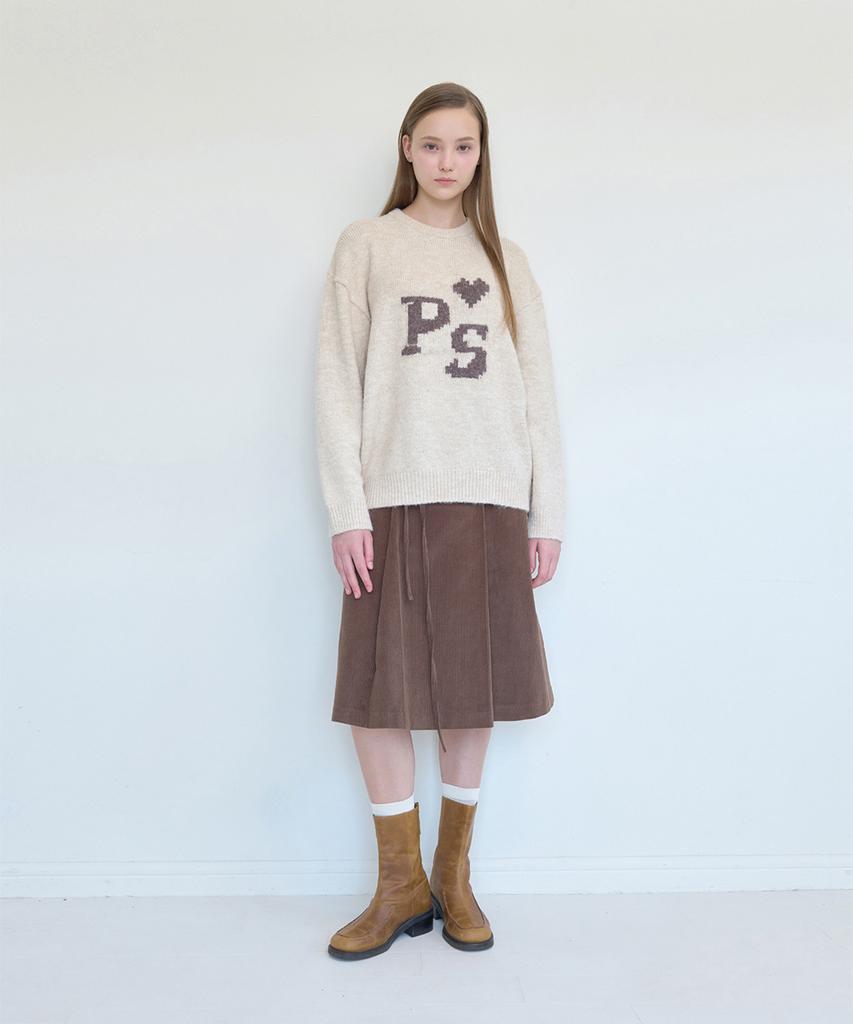 PISCESS Hairy Jacquard Sweater_Ivory